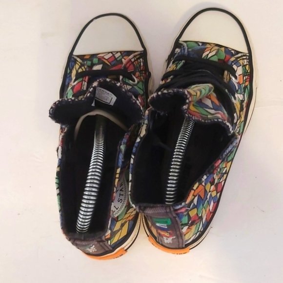 RARE CONVERSE Chuck Taylor All Star Kids Rubiks Cube High Top Sneakers Size 11.5 - Picture 5 of 8